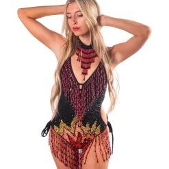 THE LUMI SHOP SPRING 2022 Hand Stitched Bodysuit- Burner Babe