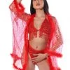 THE LUMI SHOP SUMMER 2022 Fuzzy Sequin Kimono-Cherry Pixie
