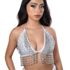 THE LUMi SHOP Hand Stitched Sequin Bra Top - Moonlight HAND-STITCHED