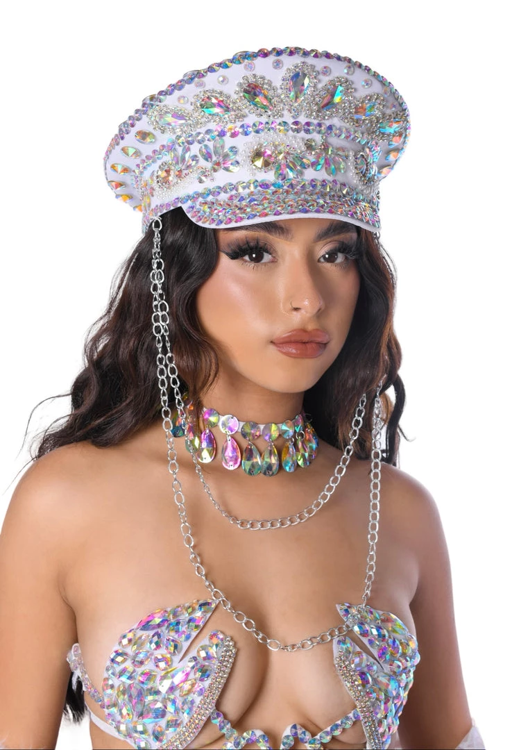 THE LUMI SHOP Festival Hats Iridescent Gem Rhinestone Festival Hat 3 THE LUMI SHOP Festival Hats Iridescent Gem Rhinestone Festival Hat