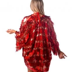 Lumishopusa Sequin Kimono - Ruby