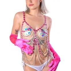 THE LUMI SHOP Tops Pink Goddess Jewelry Top