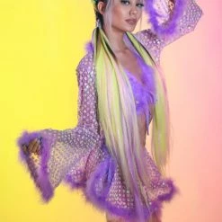 THE LUMI SHOP FUZZY 3D SETS Lilac Daisy Fuzzy 3D Floral Sequin Set