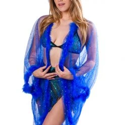 THE LUMi SHOP Fuzzy Kimono - Royal Blue Signature Fuzzy Kimonos