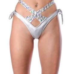 THE LUMI SHOP Cross Your Heart Carnival Bottoms- Silver