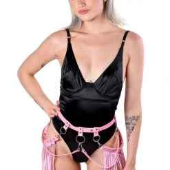 THE LUMi SHOP HARNESSES & CHAINS Pink Barbie Tassel Leg Harness 10 THE LUMi SHOP HARNESSES & CHAINS Pink Barbie Tassel Leg Harness