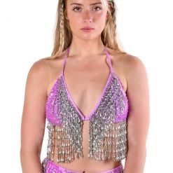 THE LUMI SHOP Hand Stitched Top-Lilac Sparkle SUMMER 2022