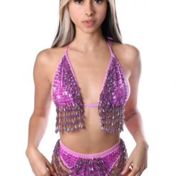 THE LUMI SHOP SUMMER 2022 Hand Stitched Sequin Set- Lilac Dreams
