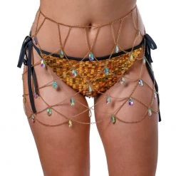 THE LUMI SHOP Golden Gem Chain Skirt Skirts