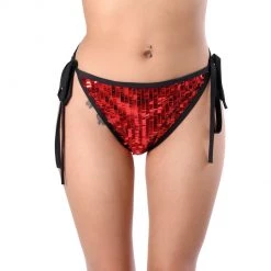 THE LUMI SHOP Red Sequin Bottoms Sequin Shorts