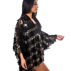 THE LUMI SHOP Disco Sequin Kimono- Black