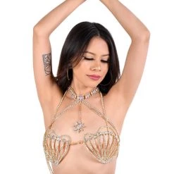 THE LUMI SHOP FULL OUTFIT-Gold Mermaid(Top+Bottom+Body Necklace)