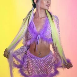 THE LUMI SHOP FUZZY 3D SETS Lilac Daisy Fuzzy 3D Floral Sequin Set