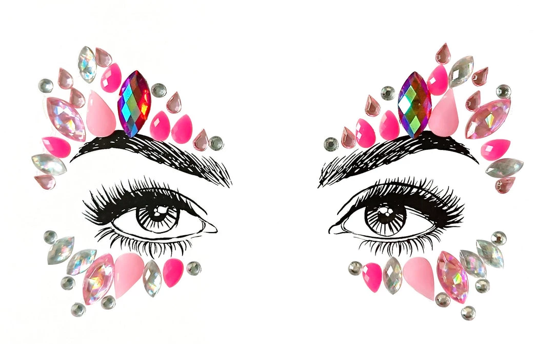 THE LUMi SHOP Pink Berries Rhinestone Crystal Face Jewels 3 THE LUMi SHOP Pink Berries Rhinestone Crystal Face Jewels