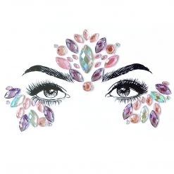 THE LUMi SHOP Pink Cloud Rhinestone Crystal Face Jewels