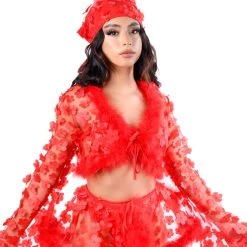 THE LUMI SHOP Cherry Blossom Fuzzy 3D Top