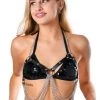 THE LUMI SHOP Tops Black Harness Chain Top