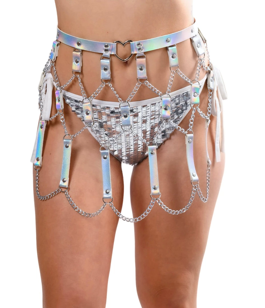 THE LUMI SHOP Holographic Heart Harness Set Sequin Sets 5 THE LUMI SHOP Holographic Heart Harness Set Sequin Sets