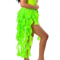 THE LUMi SHOP Neon Lime Long Wrap Skirt