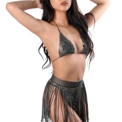 THE LUMI SHOP Black Rhinestone Set