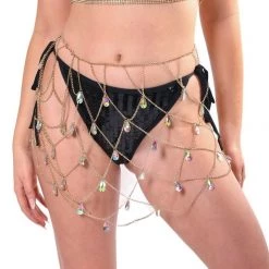 THE LUMI SHOP Golden Gem Chain Skirt Skirts