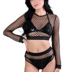 THE LUMI SHOP Fishnet Crop Set Sequin Sets
