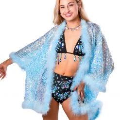 THE LUMI SHOP FULL OUTFIT - Blue Butterfly (Set + Fuzzy Sequin Kimono)
