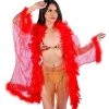 THE LUMI SHOP Fuzzy Sequin Kimono- Red Empress SUMMER 2022