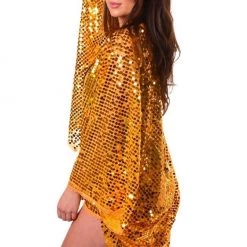 THE LUMI SHOP Sequin Kimono- Amber Gold