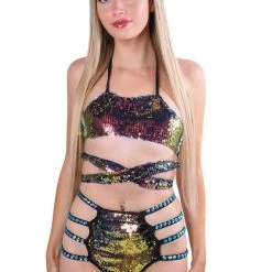 THE LUMI SHOP Karmic Energy Sequin Tie Top