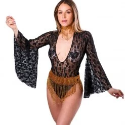 THE LUMI SHOP Bell Sleeve Bodysuit- Black Lace SPRING 2022 14 THE LUMI SHOP Bell Sleeve Bodysuit- Black Lace SPRING 2022