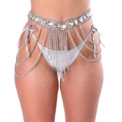 THE LUMI SHOP Goddess Dream Body Jewelry Belt- Silver