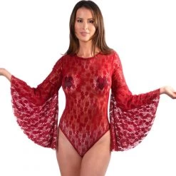 THE LUMI SHOP Bell Sleeve Bodysuit- Auburn Lace SPRING 2022