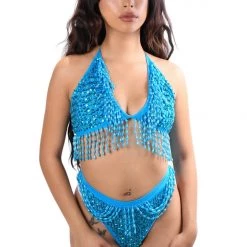 THE LUMi SHOP HAND-STITCHED Hand Stitched Sequin Set- Pixie Blue