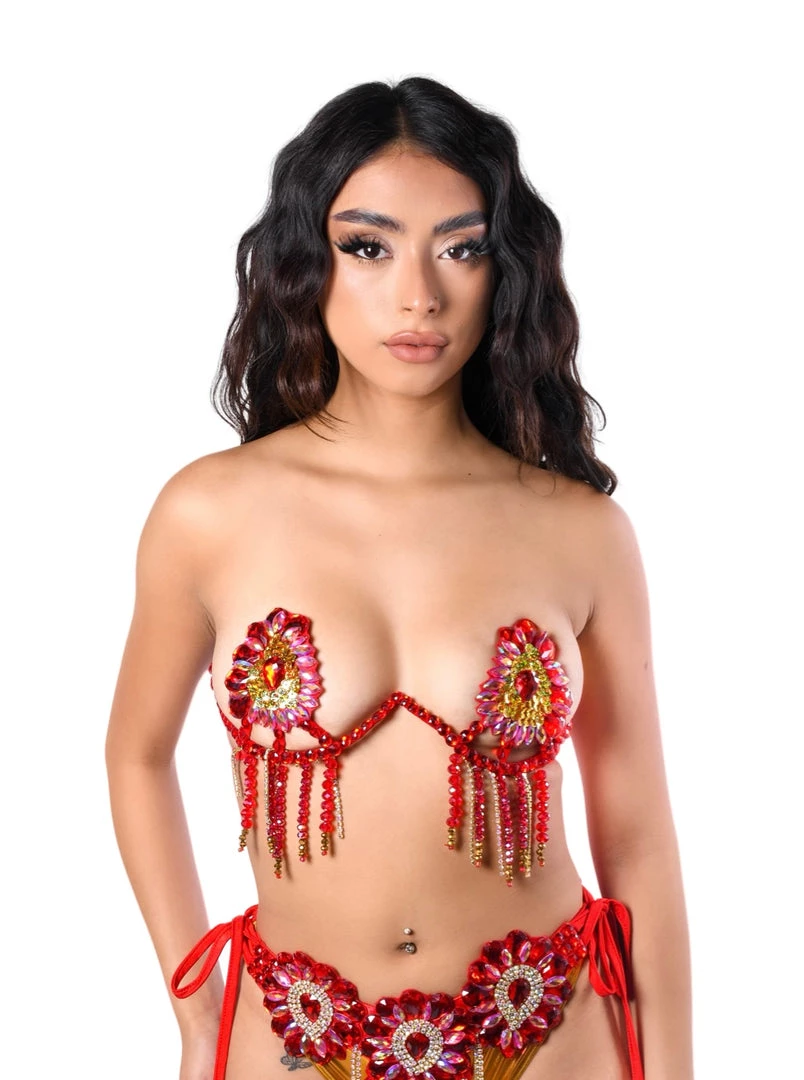 THE LUMI SHOP Red Magnolia Carnival Bra Top 3 THE LUMI SHOP Red Magnolia Carnival Bra Top