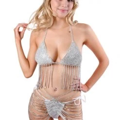 THE LUMI SHOP Silver Glam Girl Rhinestone Set Sequin Sets