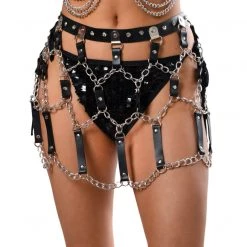 THE LUMI SHOP Punk Babe Black Vegan Leather Skirt