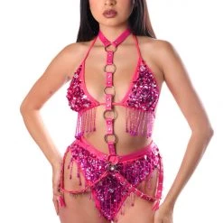 THE LUMI SHOP Rose Pink Cross Body Harness HARNESSES & CHAINS