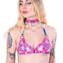 THE LUMI SHOP Space Hologram Harness Set-Rose Pink (3pcs) Sequin Sets
