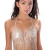THE LUMI SHOP Snowflake Rhinestone Jewel Top