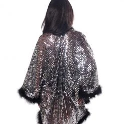 THE LUMI SHOP Sequin Fuzzy Kimono - Black Disco SPRING 2022