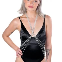 THE LUMI SHOP Rhinestone Cross Body Chain Rhinestone Collection