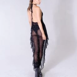 THE LUMi SHOP Pearl Black Wavy Lace Romper