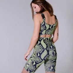 THE LUMi SHOP Green Snake Pattern Romper