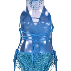 THE LUMi SHOP Hand Stitched Sequin Bodysuit- Pixie Blue