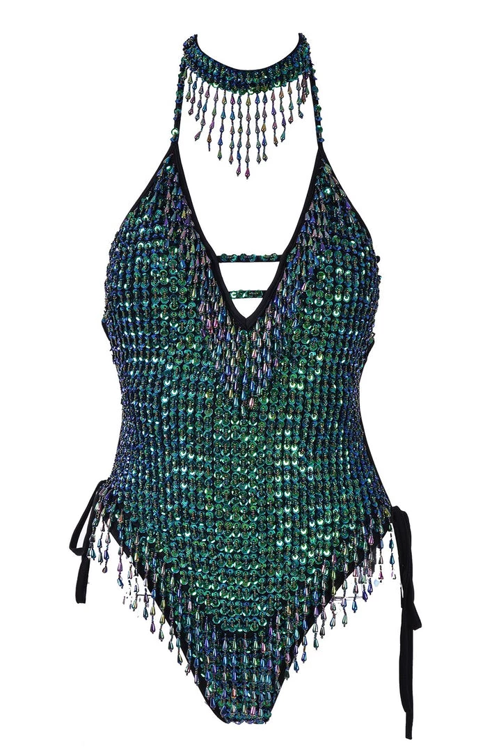 THE LUMi SHOP HAND-STITCHED Hand Stitched Sequin Bodysuit- Chameleon 6 THE LUMi SHOP HAND-STITCHED Hand Stitched Sequin Bodysuit- Chameleon