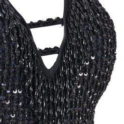 THE LUMi SHOP Hand Stitched Sequin Bodysuit- Midnight HAND-STITCHED
