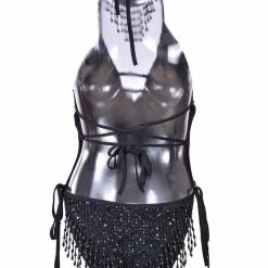 THE LUMi SHOP Hand Stitched Sequin Bodysuit- Midnight HAND-STITCHED