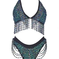 THE LUMi SHOP Hand Stitched Sequin Bra Top- Chameleon HAND-STITCHED