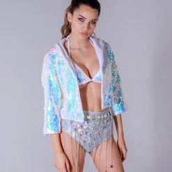 THE LUMi SHOP Sequin Cropped Jacket - Frozen Jackets